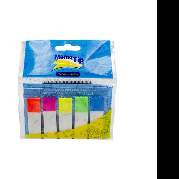 BANDERITAS ADH. MEMOTIP 1.27X4.3CM 5C NEON 125H.E24 C192